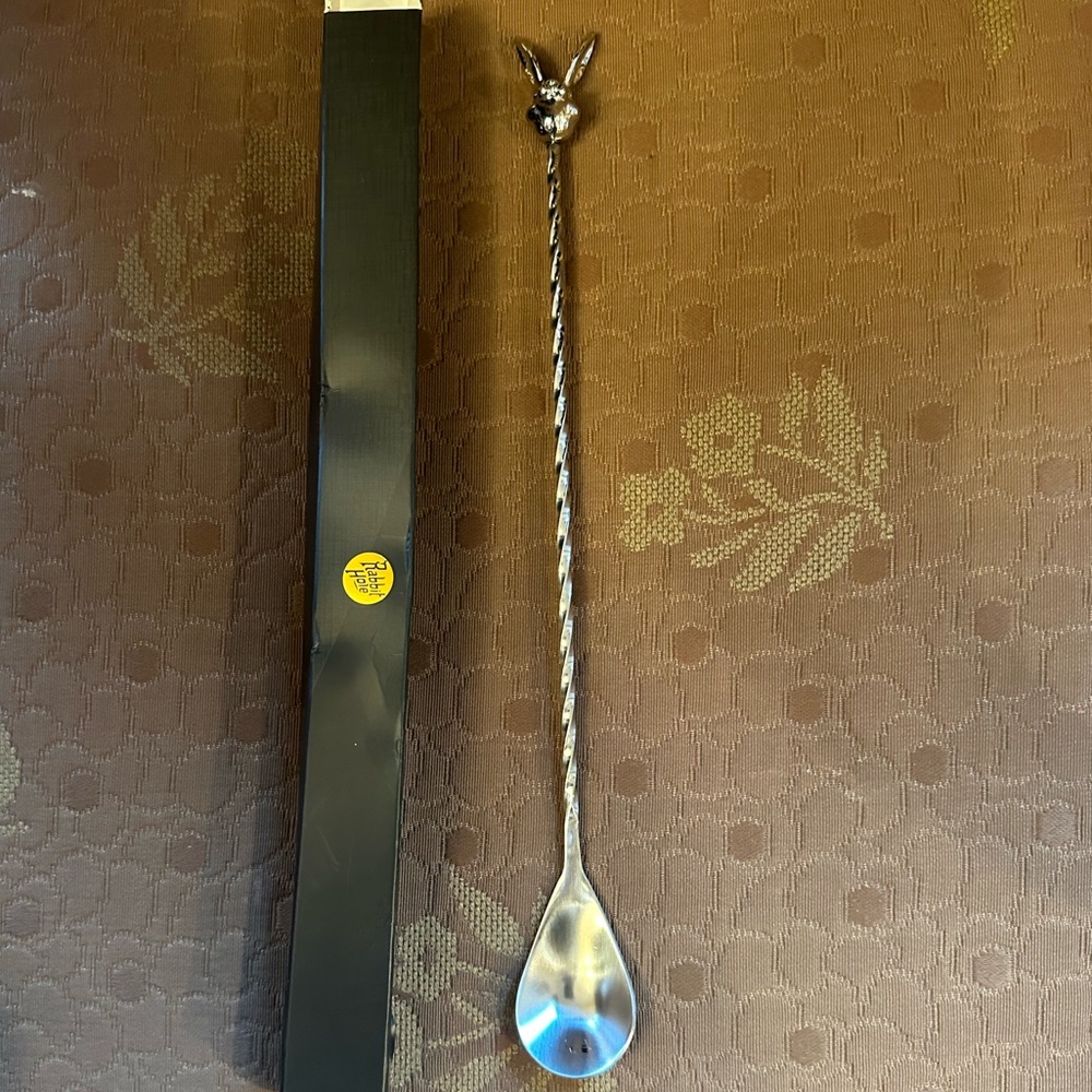 New rabbit hole drink stirrer rabbit shaped silver